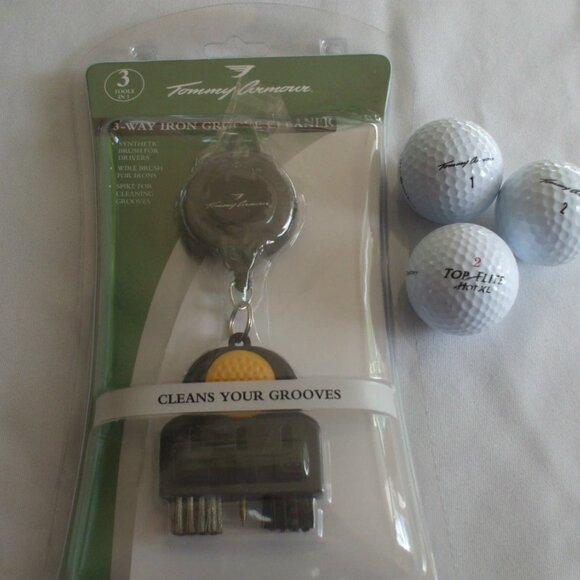 Tommy Armour 3 Way Iron Groove Cleaner Plus 3 Tommy Armour Golf Balls - Picture 2 of 2